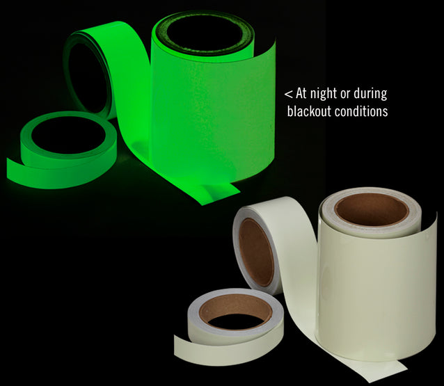 High Tack Safety Grade (24+ Hour) Photoluminescent Glow-In-The-Dark Tape - NS75500 Series