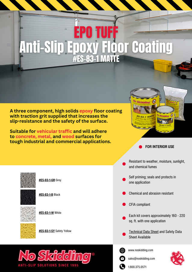 Anti-Slip Floor Coating Kit - Matt Finish (2-Part, 1 Gallon Kit) #ES-83-1