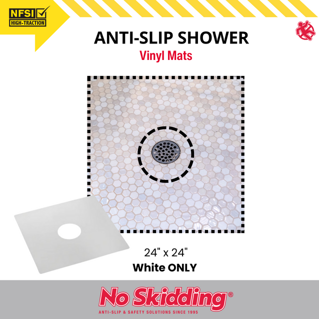 Anti-Slip Vinyl Bath & Shower Mats (2 Pack)
