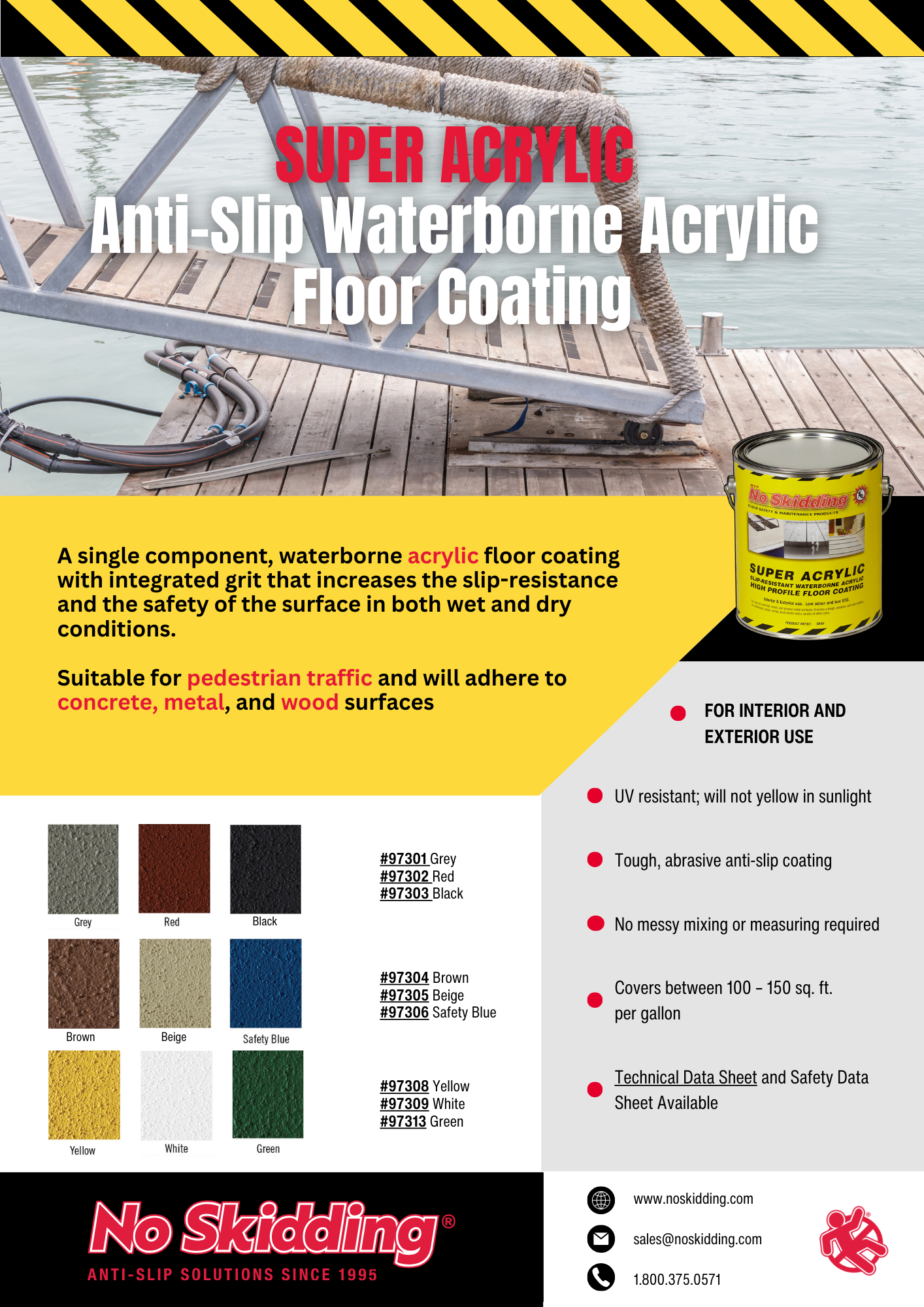 Super Coating SUPER ACRYLIC Slip-Resistant Floor Coating with Integrated Grit (Water ...