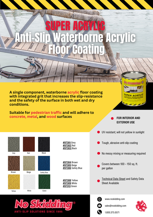SUPER ACRYLIC Slip-Resistant Floor Coating  with Integrated Grit (Water-Based) #97300