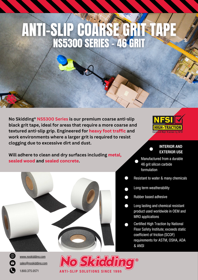 Coarse High Traction Anti-Slip Tape (46 Grit) - Black - NS5300B Series