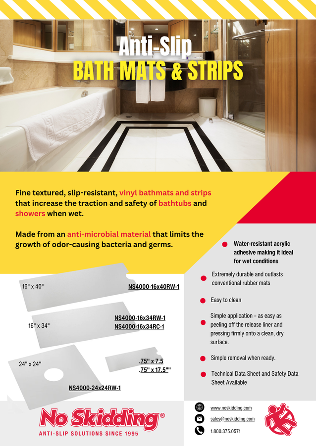 Anti-Slip Vinyl Bath & Shower Mats (2 Pack)