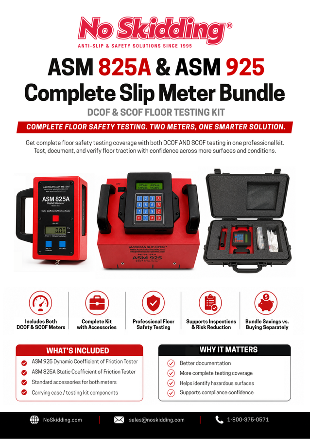 ASM 825A & ASM 925 Complete Slip Meter Bundle – DCOF & SCOF Floor Testing Kit