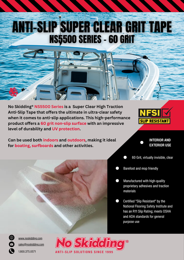 Super Clear High Traction Anti-Slip Tape (60 Grit) - NS5500 Series
