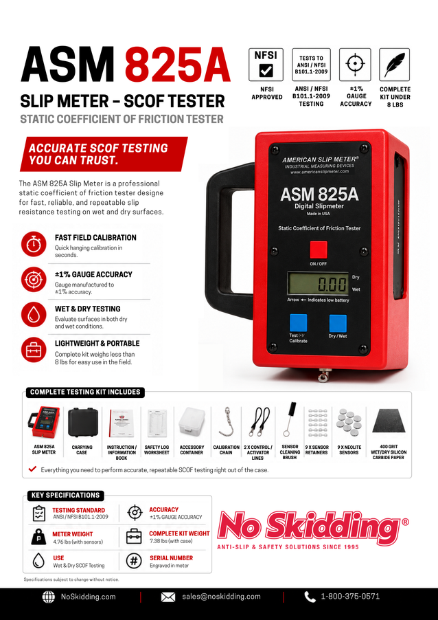 ASM 825A Slip Meter - Static Coefficient of Friction Tester